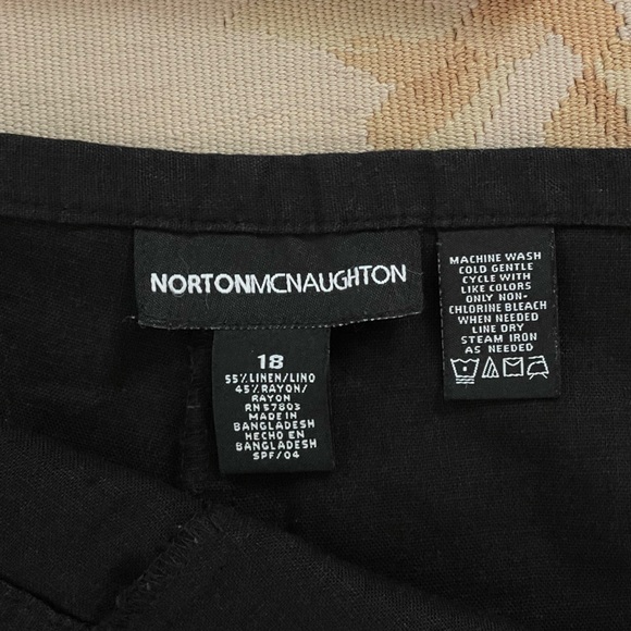 Black linen pants by Norton McNaughton size 18 - Picture 2 of 4